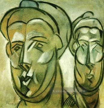  vier - Deux Tetes Frau Fernande Olivier 1909 Kubismus Pablo Picasso